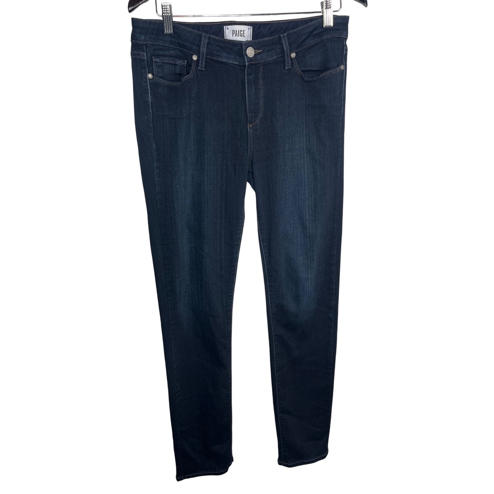 Paige Skyline Skinny Jeans 31 Mona Indigo Blue Mid Rise Premium Designer Denim